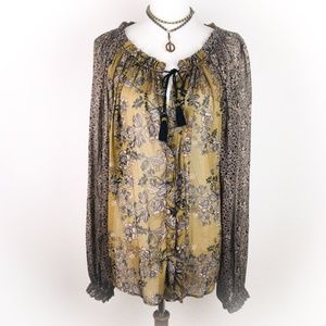 FREE PEOPLE 'Hendrix' Blouse Floral Large  FINAL